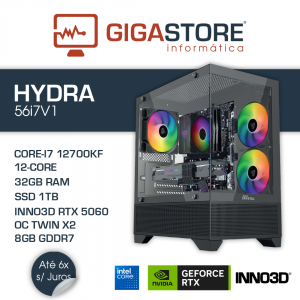 Desktop Gaming HYDRA-56i7V1 I7 12700KF 32GB RAM 1TB SSD W11